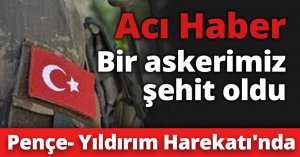 Pençe- Yıldırım Harekatı'nda bir asker şehit oldu
