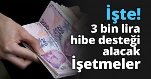 İşte 3 bin lira hibe desteği alacak işletmeler