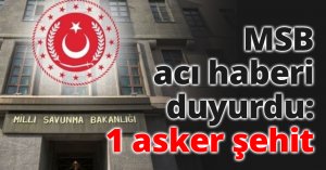 MSB acı haberi duyurdu: 1 asker şehit