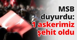 MSB duyurdu: 1 askerimiz şehit oldu