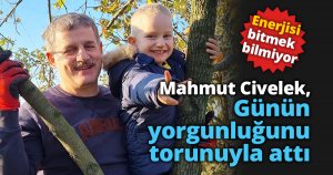 Civelek’in enerjisi hiç bitmiyor.. Günün yorgunluğunu torunuyla attı
