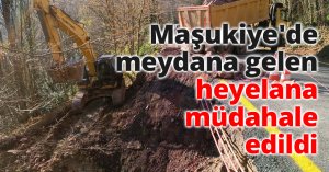 Maşukiye'de meydana gelen heyelana müdahale edildi