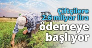 Çiftçilere 2.6 milyar lira ödemeye başlıyor