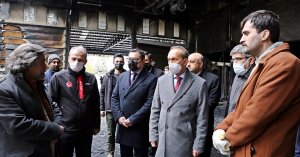 Vali Yavuz ve Başkan Bulut’tan işyeri yanan esnaflara ‘geçmiş olsun’ ziyareti