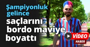 Şampiyonluk gelince saçlarını bordo maviye boyattı
