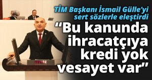 TARHAN “BU KANUNDA İHRACATÇIYA KREDİ YOK VESAYET VAR”
