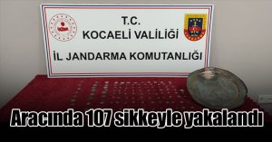 Aracında 107 sikkeyle yakalandı