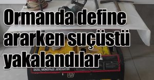Ormanda define ararken jandarmaya suçüstü yakalandılar