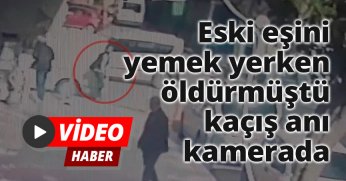 Eski eşini tabanca ile vurarak öldüren kocanın kaçışı kamerada