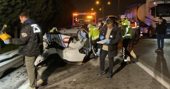 TEM'de göçmenleri taşıyan aracın karıştığı kazada 1 tutuklama