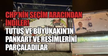 CHP'nin seçim aracından indiler saldrdılar.