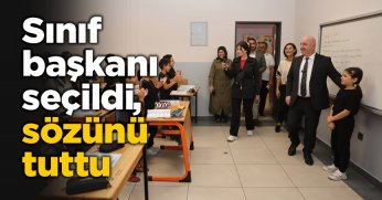 Sınıf başkanı seçildi, sözünü tuttu
