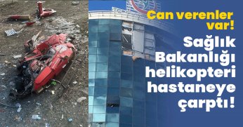 Helikopter hastaneye çarptı!