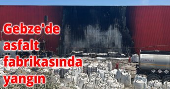 Gebze'de asfalt fabrikasında yangın