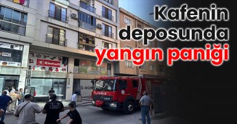 Kafenin deposunda yangın paniği