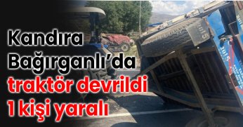 Kandıra Bağırganlı’da traktör devrildi