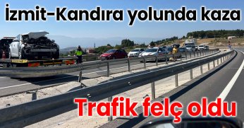 İzmit-Kandıra yolunda kaza trafik felç oldu