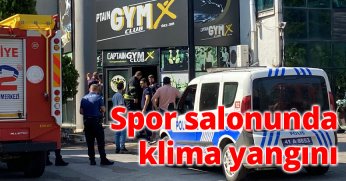 Spor salonunda klima yangını