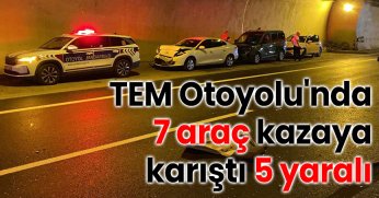 TEM Otoyolu'nda 7 araç kazaya karıştı: 5 yaralı