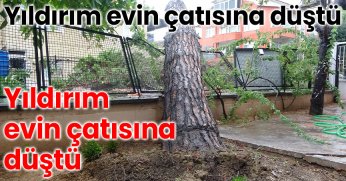 Kocaeli'de sağanak: Yıldırım evin çatısına düştü