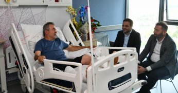 Başkan Özlü’den Meclis Üyesi Yıldırım’a Geçmiş Olsun Ziyareti