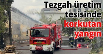 Kocaeli'de mutfak tezgahları üretim tesisinde korkutan yangın