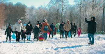 Kuzuyayla’da karla buluşan doğa, ziyaretçilere masalsı anlar yaşattı