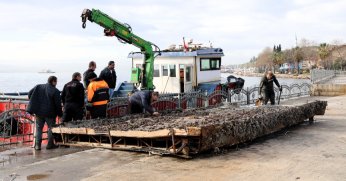 Eskihisar Sahili’nde deniz tabanı temizlendi