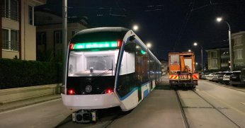 Filoya katılan yeni tramvay raylarla buluştu