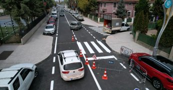 Şehit Ergün Köncü Caddesi’nde yol çizgileri çekildi