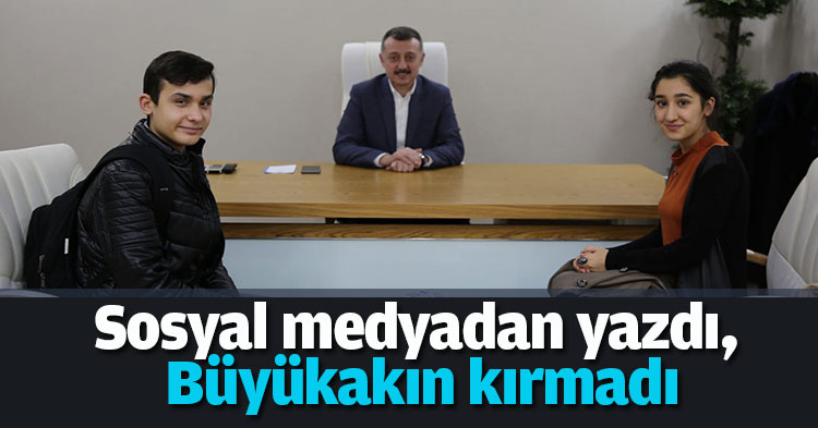 Sosyal medyadan yazdı, Büyükakın kırmadı