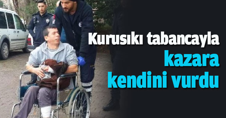 Kurusıkı tabancayla kazara kendini vurdu