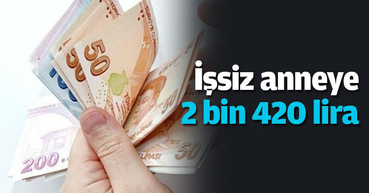 İşsiz anneye 2 bin 420 lira