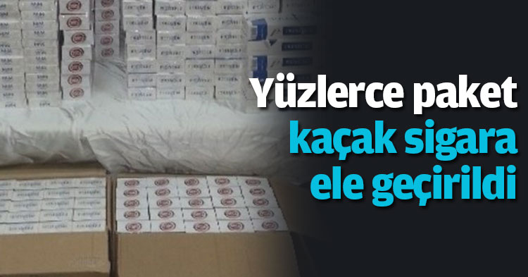 Yüzlerce paket kaçak sigara ele geçirildi