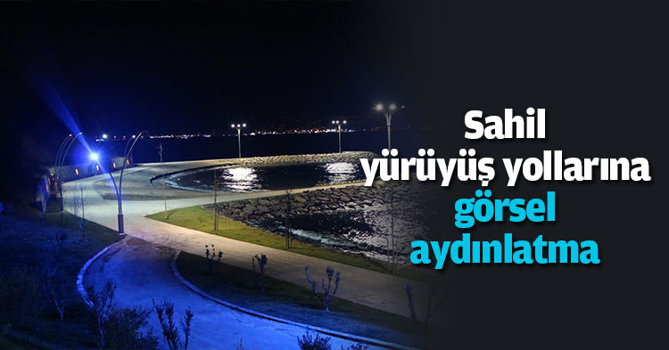 Sahil yürüyüş yollarına görsel aydınlatma