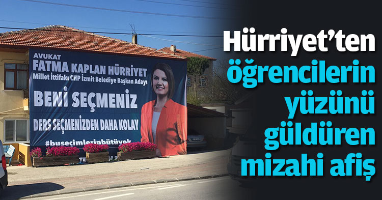 Hürriyet'ten öğrencilerin yüzünü güldüren mizahi afiş