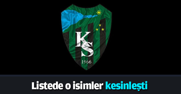 Listede o isimler kesinleşti