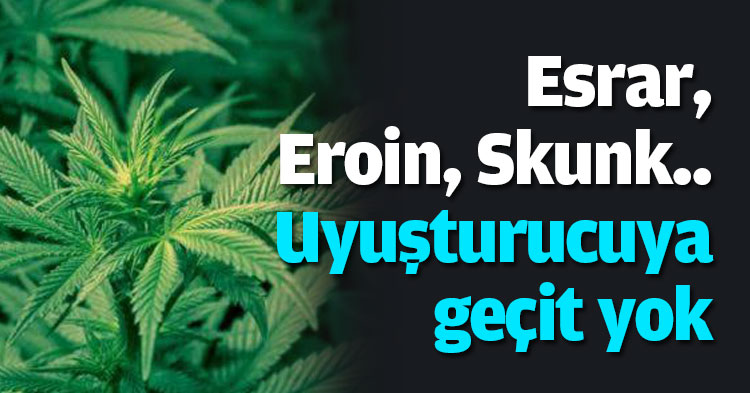 Esrar, Eroin, Skunk..  Uyuşturucuya geçit yok