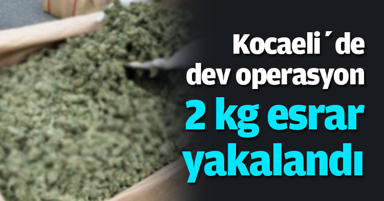 Kocaeli’de dev operasyon 2 kg esrar yakalandı
