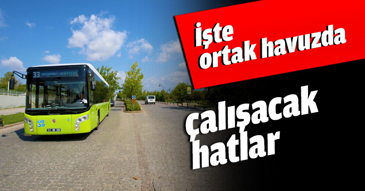 İşte ortak havuzda çalışacak hatlar