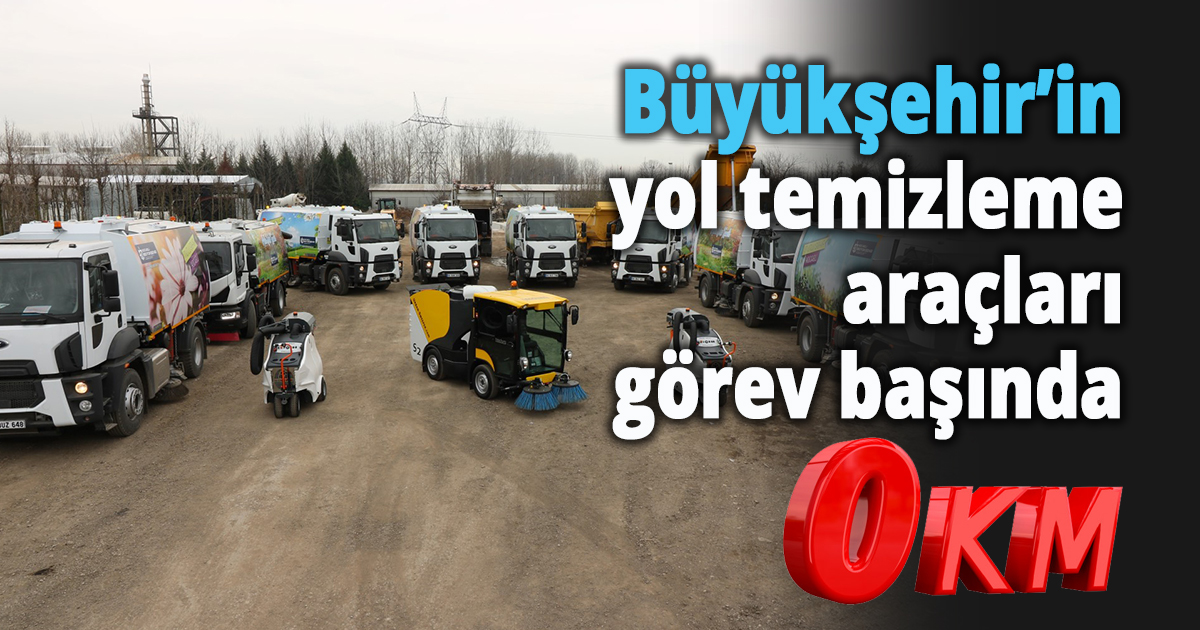 Büyükşehir’in yol temizleme araçları görev başında