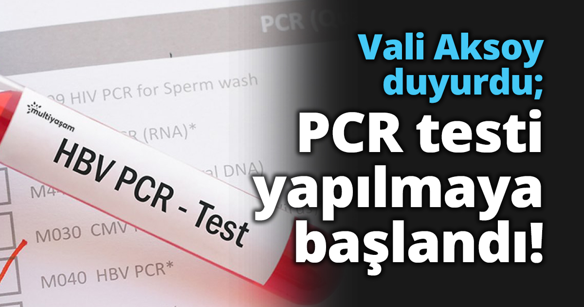 Vali Aksoy duyurdu; PCR testi yapılmaya başlandı!