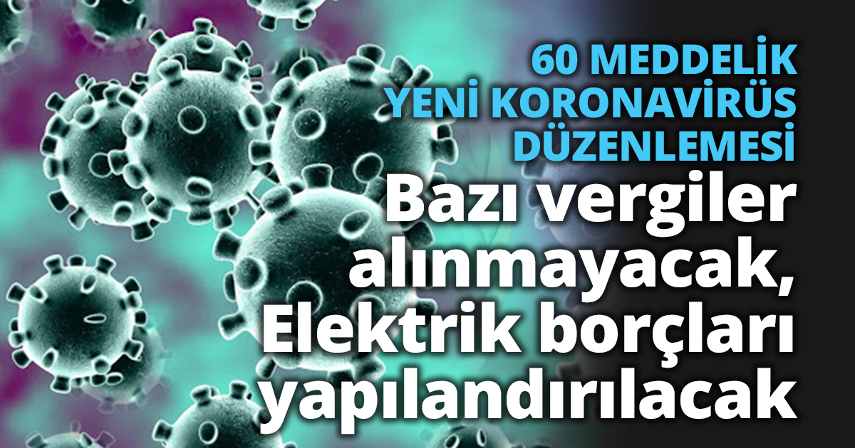 60 MEDDELİK YENİ KORONAVİRÜS DÜZENLEMESİ GELİYOR!