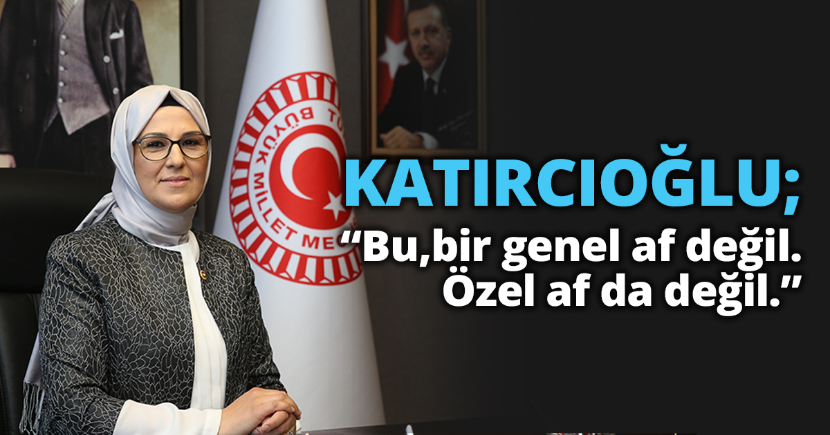 KATIRCIOĞLU; “Bu, bir genel af değil. Özel af da değil.”