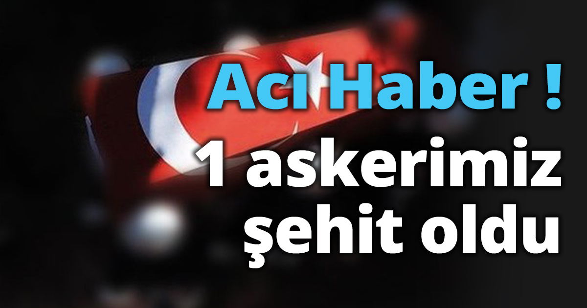 Acı Haber ! 1 askerimiz şehit oldu