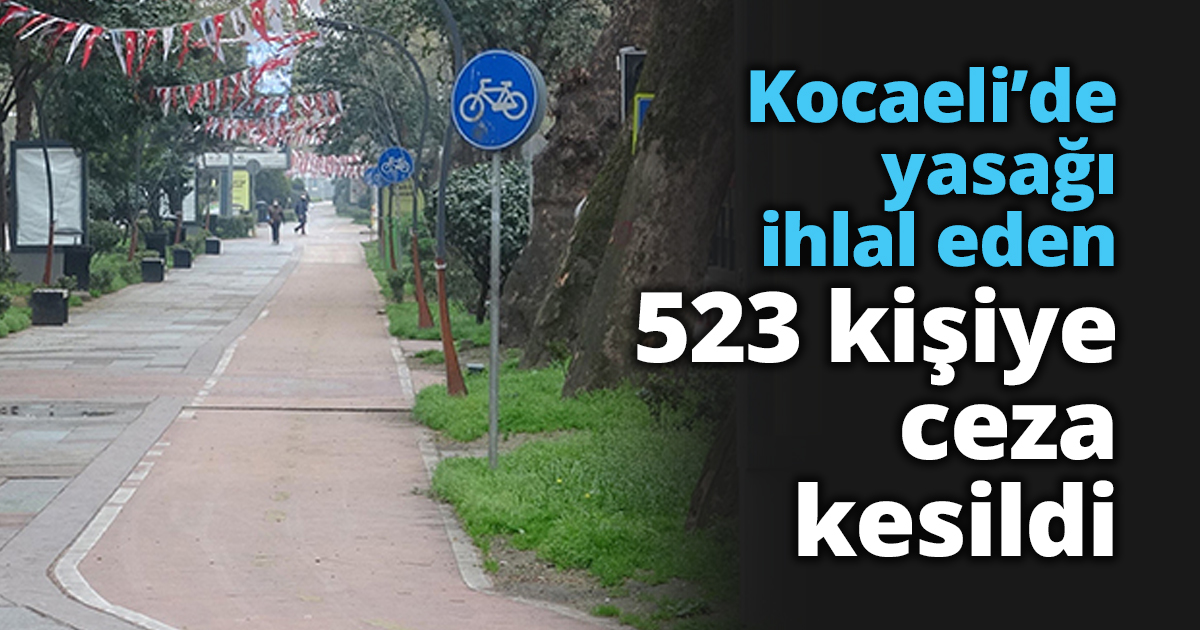 Kocaeli’de yasağı ihlal eden 523 kişiye ceza kesildi