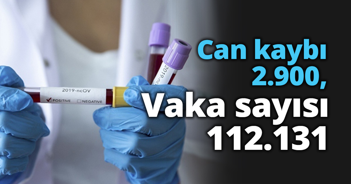 Can kaybı 2.900, Vaka sayısı 112.131