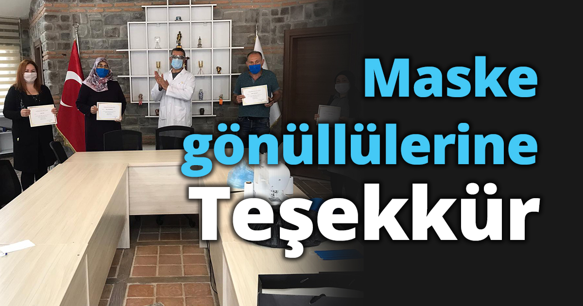 Maske gönüllülerine Teşekkür.