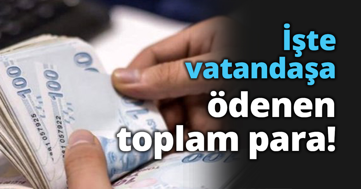 İşte vatandaşa ödenen toplam para!