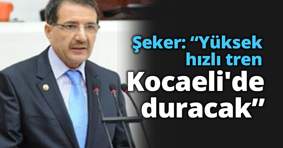 Şeker: “Yüksek hızlı tren Kocaeli'de duracak”